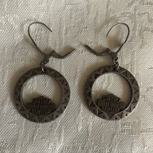 Harley Davidson pierced earrings in Silvertone